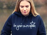 Be your own Queen – Hoodie, schwarz